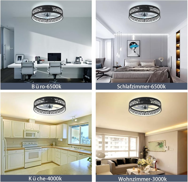 MiiR Modern Mennyezeti Ventilátor LED Világítással - 60W Távirányítós Csendes Lámpa, 6 Sebességgel, Fényerőszabályzós, Nappali és Hálószoba,