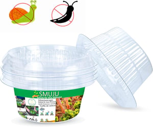 SMUJU Zaštitna ogrlica protiv puževa, 12 kom - Prozirni zaštitni prsten za puževe za biljke, promjera 24 cm, vrtlarski zaštitni prsten za zaštitu salate i kupusa