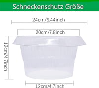 SMUJU Csigariasztó Gallér 12db - Átlátszó Csigavédő Gyűrű Növényekhez, 24 cm Átmérőjű Kertészeti Védőgyűrű Saláta és Káposzta Védelméhez 8