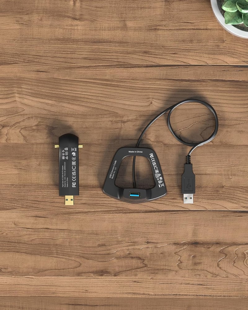 BrosTrend AC1200 USB WiFi adapter nagy hatótávú, dupla antennás, Windows kompatibilis
