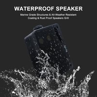Herdio 3,5" Bluetooth Kültéri Hangszórópár - 200W Vízálló 3-Utas Hangrendszer Falra Szerelhető, 30m Hatótáv, AUX Bemenet, Teraszra, Kertbe,  4
