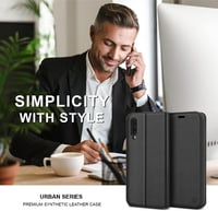 BEZ Samsung Galaxy A50 / A30s Flip Tok - Prémium Műbőr Védőtok Kártyatartóval, Állvánnyal és Mágneses Zárral - Fekete 2