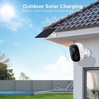 G-Homa Kültéri WiFi Biztonsági Kamera Napelemes Töltéssel - Vezeték Nélküli, 1440p Felbontás, Mozgásérzékelő, Kétirányú Hang, IP65 Vízálló,  2