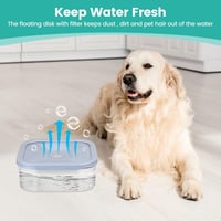 Pettom Cseppmentes Kutyaitató 2L - Fröccsenésgátló Víztál Macskáknak és Kutyáknak, Szűrővel Ellátott Csúszásmentes Itatótál Szőnyegre és Nap 8