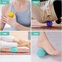 URAQT 3 db-os tüskés masszázslabda szett - Talp, kéz és nyak fájdalomcsillapításra - 3 Pack - Light Blue + Purple + Yellow 7