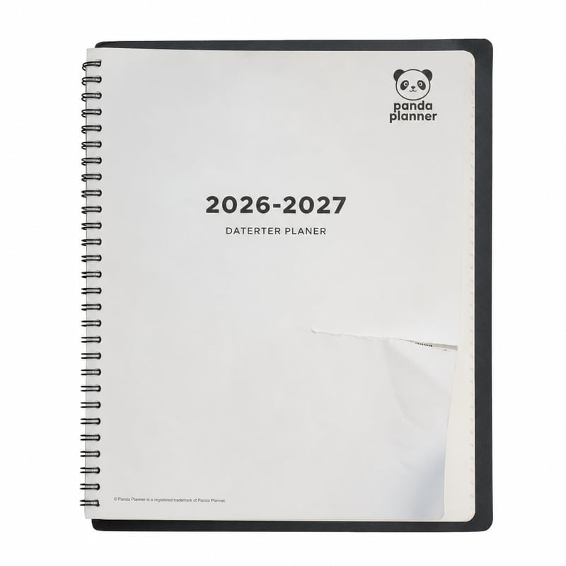 Učiteľský diár a školský plánovač Smart Panda 2026-2027 A5 – Týždenný kalendár s 30-minútovým rozpisom – prvá strana natrhnutá (Outlet)