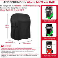 Időjárásálló Grillhuzat Weber 210 Gázgrillekhez - Vízálló Oxford Anyag, Fekete, 76x66x109 cm, Hosszabbított Élettartam 2