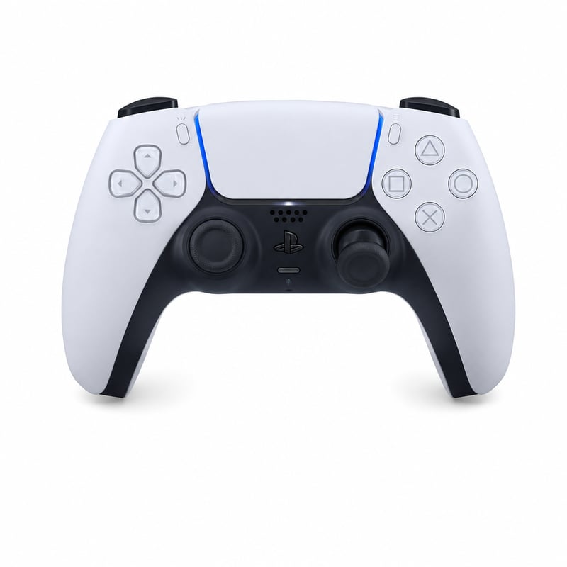 Controller wireless PlayStation DualSense pentru PS5 — defect, funcționează parțial: joystick-ul din dreapta se blochează (stare: vezi a doua imagine)