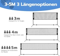 LARMNEE 4 méteres állítható magasságú tollaslabda háló szett, kültéri-beltéri használatra 6