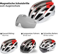 Shinmax LED-es kerékpársisak levehető szemüveggel - férfi, női MTB bukósisak 4