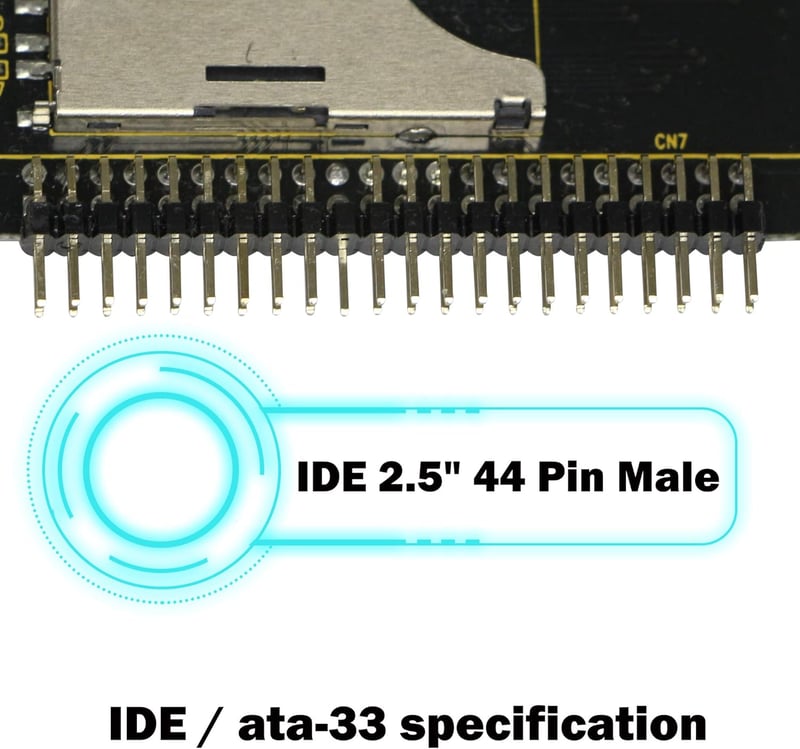 FENGQLONG SD Kártya IDE Adapter - SD/SDHC/SDXC/MMC Memóriakártya 2,5" IDE 44 Pin Átalakító, Fekete