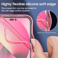 iPhone 14 Pro Max Ütésálló Tok Csúsztatható Lencsevédővel - Rózsaszín-Kék 6