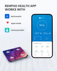 RENPHO Bluetooth okos testösszetétel-mérleg, BMI és testzsír analízis, piros 3