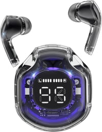 ACEFAST T8 Bluetooth fülhallgató - 30 órás akkuidő, zajszűrés, átlátszó LED kijelző, fekete 1