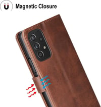 Samsung Galaxy A53 bőr pénztárca tok 3 kártyahellyel, mágneszárral 5