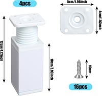Luabue Állítható Bútorlábak - 10 cm Fehér Alumínium Négyzet Alakú Talp Asztalokhoz, Szekrényekhez, Kanapékhoz, Ágyakhoz - Modern Bútorláb Sz - 10CM 2