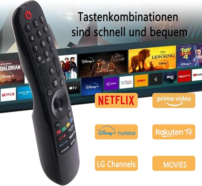 LG Smart TV távirányító - AN-MR21GA helyettesítő, Netflix és Prime gombokkal