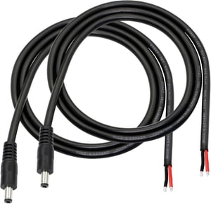 GINTOOYUN DC kabel za napajanje 5.5x2.1mm - 3 stope dugačak kabel s golim krajevima adaptera za CCTV sigurnosne kamere, LED trake, DVR sustave (2