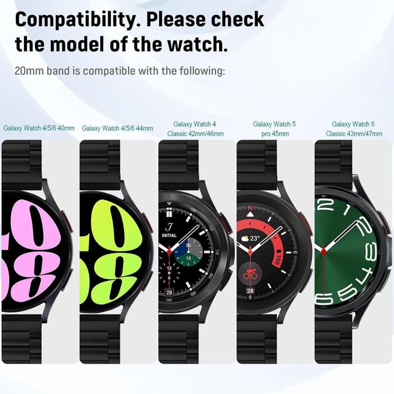 Samsung Galaxy Watch 4 fekete rozsdamentes acél óraszíj - Újracsomagolt
