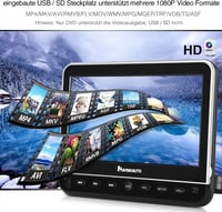 Naviskauto autós DVD lejátszó 2 fejtámlával, HDMI, 1080P, 128GB-ig 4