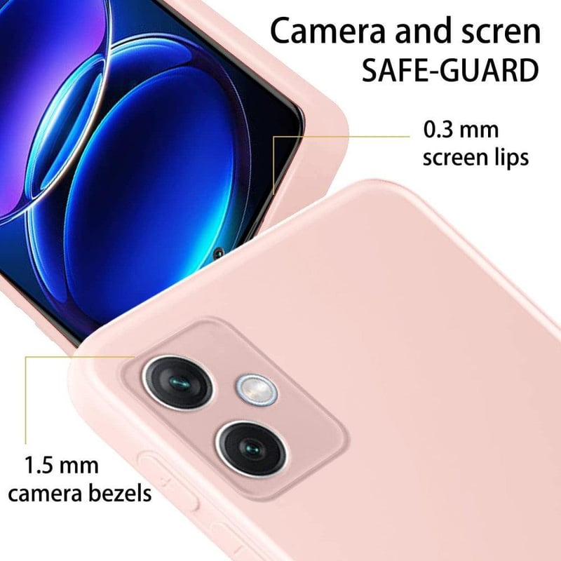 Xiaomi Redmi Note 12 5G Rózsaszín Ütésálló Szilikon Tok + 2db Üvegfólia