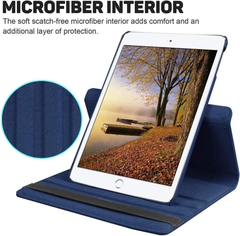 iPad Mini 4/5 Forgatható Védőtok Mélykék - Stílusszal és Képernyővédővel