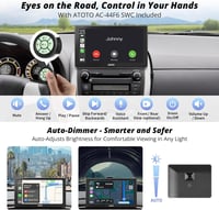 ATOTO P5 9" Hordozható Autós Rádió QLED Érintőképernyővel - Vezeték Nélküli CarPlay és Android Auto, Bluetooth, 1080P Tolatókamera, Tükrözés 4