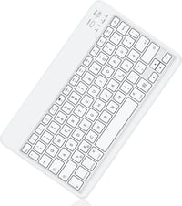 Emetok QWERTZ Bluetooth Billentyűzet iPad/iPhone Készülékekhez - Ultravékony, Újratölthető, Vezeték Nélküli Mini Billentyűzet, Fehér 1