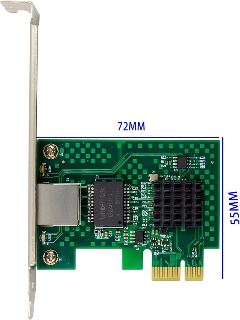 ULANSeN Intel I225-V 2.5Gbps PCIe Hálózati Kártya Cat8 Kábellel