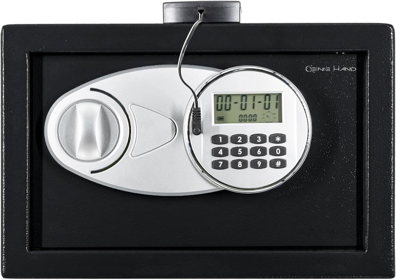 Genie Hand Elektronikus Széf Bedobónyílással - B Zár - Szürke Acél Falra Szerelhető Páncélszekrény Visszapattanás Gátló Technológiával (Kics