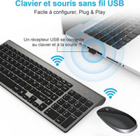 GALENMORO Csendes Vezeték Nélküli Billentyűzet és Egér Szett - Fekete, Ergonomikus, PC/Laptop Kompatibilis 4
