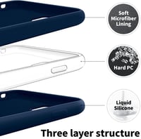 iPhone 11 Prémium Sötétkék Szilikon Tok - Ütésálló AUKASE Védőtok Kameraperemmel 3
