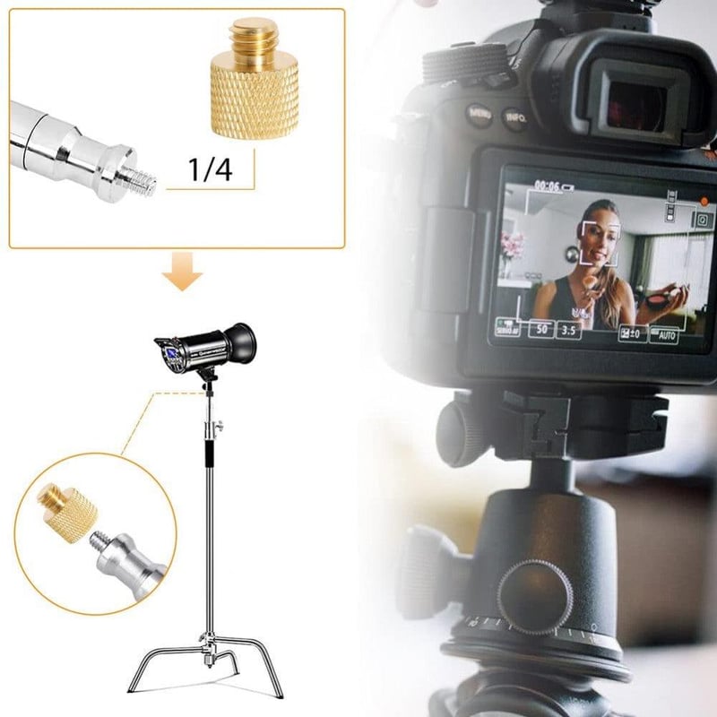 Arany Menetadapter Készlet Tripodhoz - 1/4" és 3/8" (6db)
