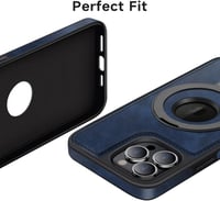 MOBESV Mágneses iPhone 12 Pro Max Tok MagSafe Kompatibilitással - Elegáns Bőr Védőtok Állvánnyal, 6.7", Királykék 6