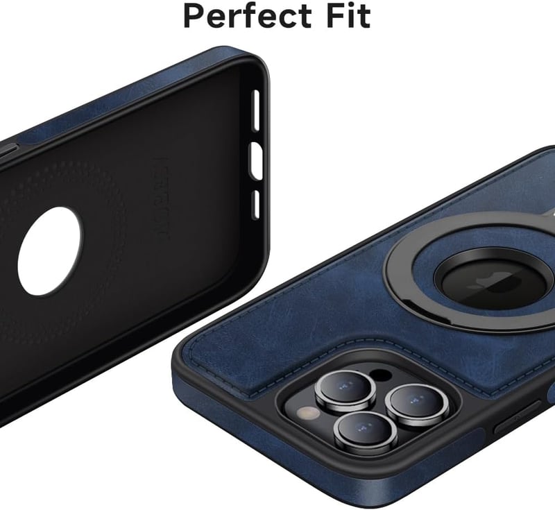 MOBESV Mágneses iPhone 12 Pro Max Tok MagSafe Kompatibilitással - Elegáns Bőr Védőtok Állvánnyal, 6.7", Királykék
