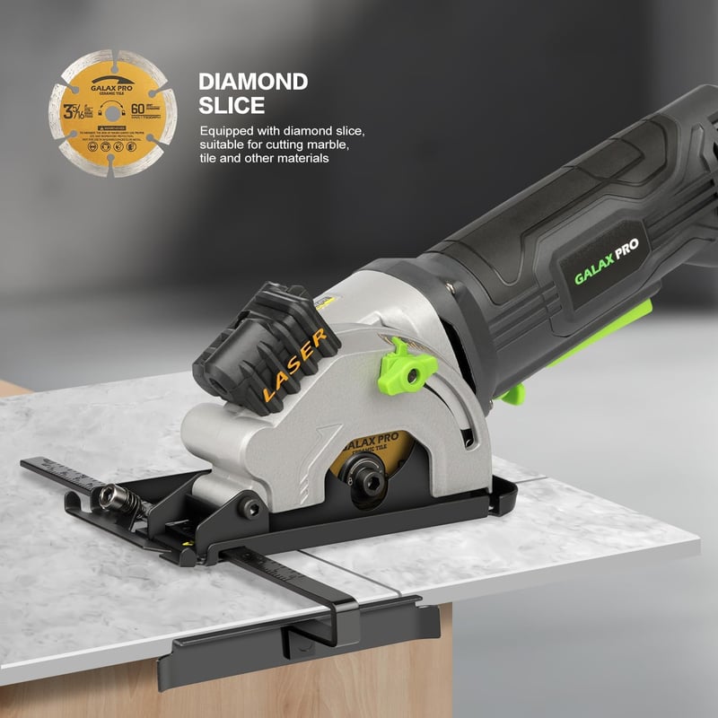 GALAX PRO 480W Körfűrész 3500 RPM - 28,5mm Vágásmélység, 3db 85mm Fűrészlappal, Lézervezetővel - Fa, PVC és Egyéb Anyagok Vágásához