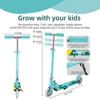 wheoZ Gyermek Roller LED Világító Kerekekkel - Összecsukható Alumínium Városi Roller 3 Magasságban, 3-8 Éves Fiúknak és Lányoknak 2