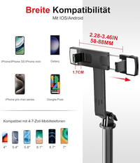 ASHINER 180cm-es LED fényes szelfibot állvánnyal, iPhone és Android kompatibilis 7