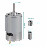RS550 12V nagyteljesítményű mikromotor játékautókhoz és motorokhoz, 2 fogaskerékkel 3