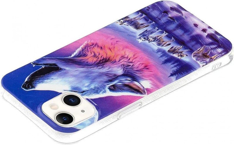 iPhone 13 Mini Foszforeszkáló Farkasos Szilikon Tok