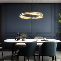 minifair Arany Gyűrű Alakú LED Csillár - 40 cm Modern Dimmelhető Kristály Lámpa Nappaliba, Hálószobába, Étkezőbe, Irodába, Érintésvezérlésse 6