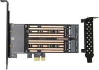 VBESTLIFE Dual M.2 NVMe SSD PCIE Adapter - 6Gbps Átalakító Kártya M2 SATA SSD-hez, Többféle Mérethez (22110/2280/2260/2242/2230), Windows/Li 1
