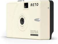 RETO krém színű, 35mm-es újratölthető fényképezőgép széles látószögű objektívvel 2