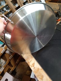 Tigaie pentru paella din oțel inoxidabil Baumalu 40 cm, 9 persoane, pentru inducție și toate tipurile de plite, cu mânere nituite, încălzire rapidă 3