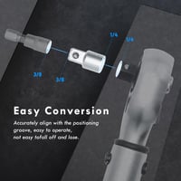 CCLIFE 4 részes dugókulcs adapter készlet - 1/2", 3/8", 1/4" méretű racsnikhoz - króm-vanádium acél - autószereléshez, barkácsoláshoz 5