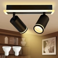 Újracsomagolt Modern Fekete LED Mennyezeti Lámpa 2xGU10 Meleg Fény 1