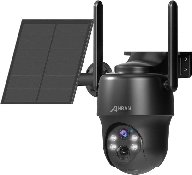ANRAN G1 2K Kültéri Biztonsági Kamera SIM Kártyával és Napelemmel - 360° Forgatható, Akkumulátoros, Éjjellátó, Mozgásérzékelős + 32GB SD 