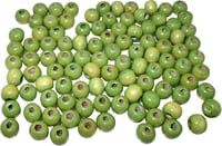 Chartreuse színű 8-9mm-es fa gyöngyök - 80 db-os készlet 1