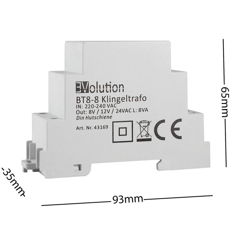 JCL BT8-8 csengő transzformátor 8V/12V/24V, 8VA - felújított