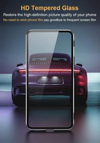 Xiaomi 14 mágneses tok - 360°-os átlátszó üveg védőtok alumínium kerettel, ezüst 8